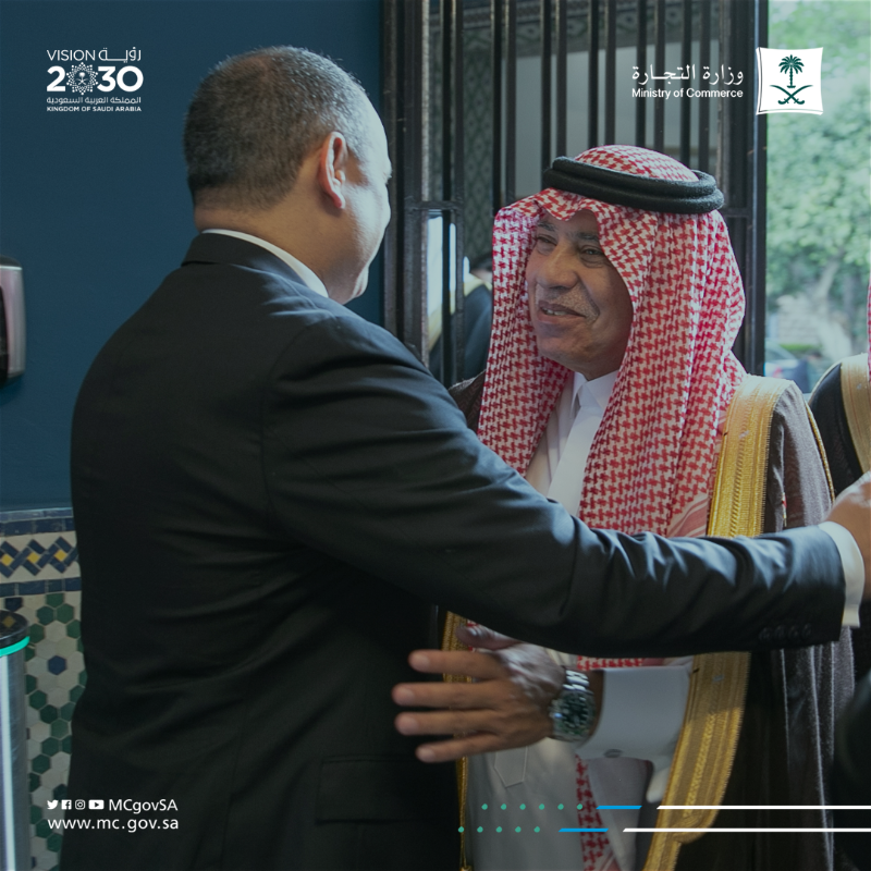 MCgovSA's tweet photo. معالي وزير التجارة يرأس وفدًا من القطاعين الحكومي والخاص إلى المغرب ويبحث تعزيز العلاقات التجارية والاستثمارية