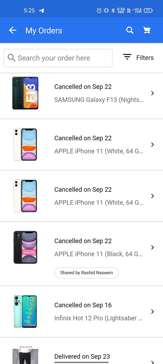 Uptodate789's tweet photo. #FlipkartDoglaHai
Jitne bhi orders karo sabhi cancelled ho rahe hai kok order ni aaya last few days me
@Flipkart 
@flipkartsupport https://t.co/OeDHYknalf