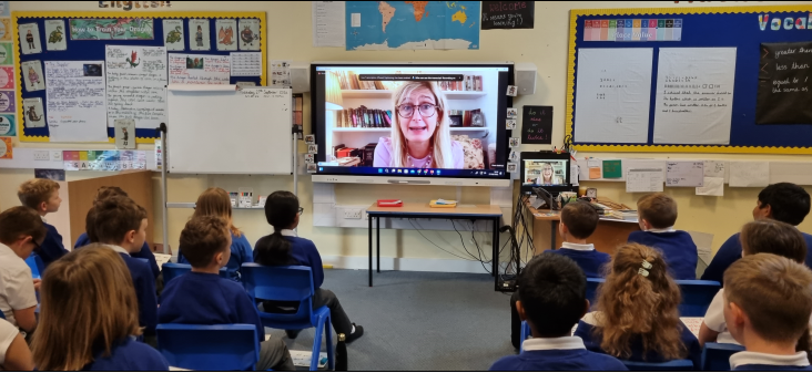 EllinghamSchool's tweet photo. Year 5 are reading How to Train your Dragon &amp; last week joined over 1000 primary children across the country to interview the author Cressida Cowell. The children were very inspired by her talk and hearing about the inspiration for her books. #howtotrainyourdragon #literacy https://t.co/VBqnxra6Ly