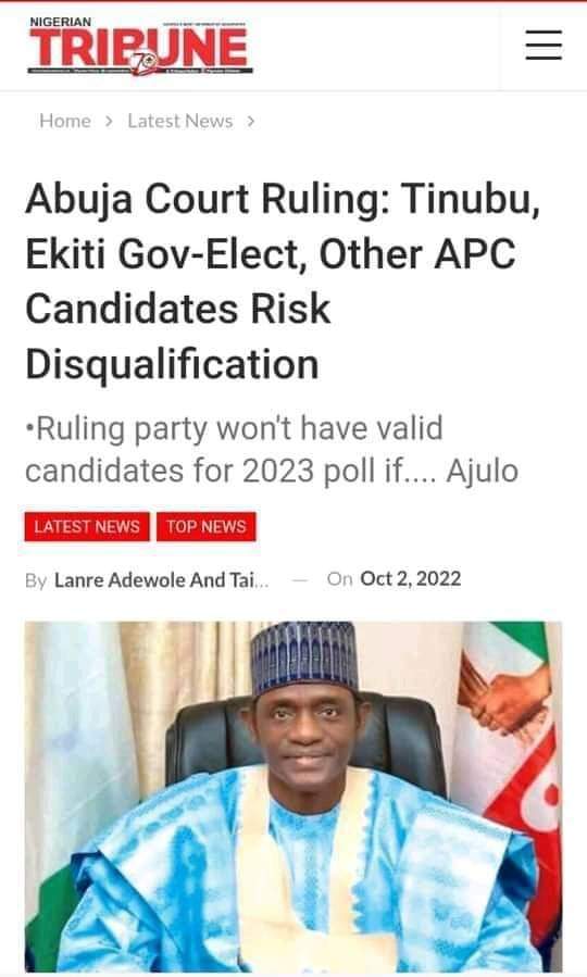 HonBenjaco's tweet photo. @fkeyamo what do you have to say about the FHC ruling on Gov. Oyetola https://t.co/X01LnLXT6L