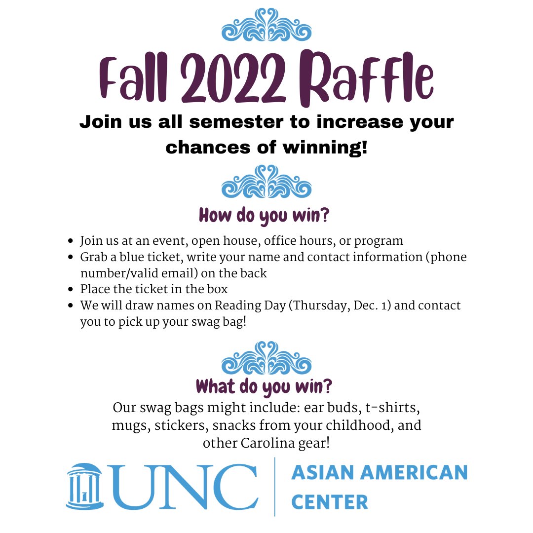Swipe left to get a preview of The AAC's upcoming events!

For each that you attend, be sure to fill out a raffle ticket for your chance to win a swag bag!