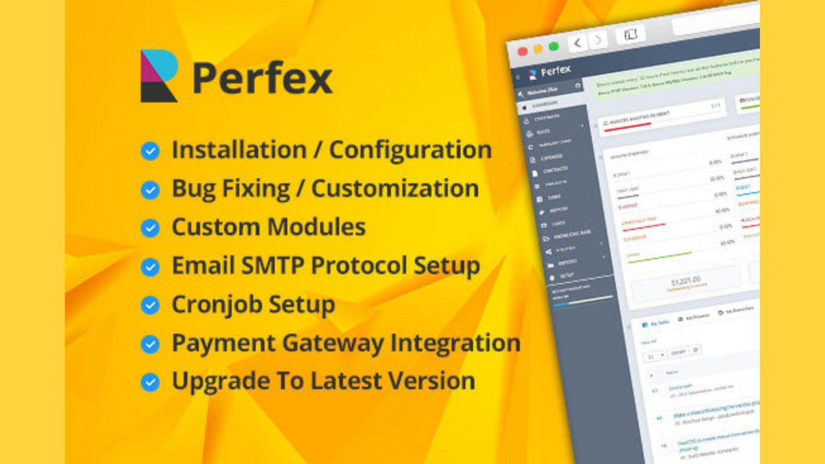 I will do customization or bug fixing to perfex crm
#perfexcrm #crm #perfex #modules