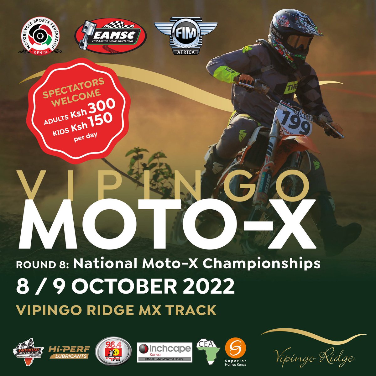 CapitalFMKenya's tweet photo. ‼️Attention all motocross fans‼️
Round 8 of the National Motocross Championships will be held on the 8th and 9th of October!
📍 @VipingoRidge
Book your tickets to Kilifi ASAP.
#VRMX #MotocrossKenya #DiscoverTheRidge https://t.co/2z3h3sPtvG