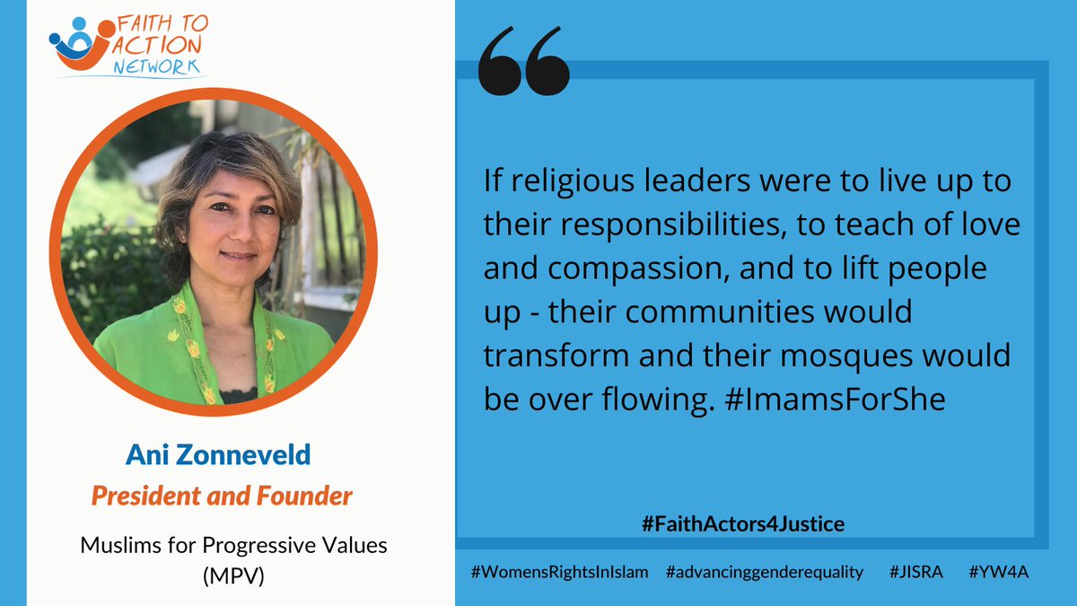 FaithtoActionet's tweet photo. If religious leaders were to live up to their responsibilities, to teach of love and compassion, and to lift people up - their communities would transform and their mosques would be over flowing @AniZonneveld @mpvusa #ImamsForShe #faithactors4justice #JISRA #YW4A https://t.co/dDXoeYfr5l