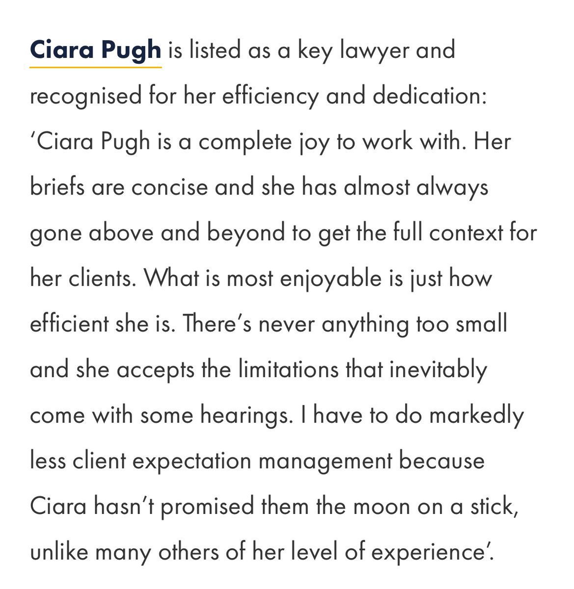 CiaraPugh's tweet photo. Honoured &amp; delighted to be listed as a Key Lawyer in the #legal500. Thank you for your lovely comments all 😁 @StoweFamilyLaw https://t.co/l090pTELmG