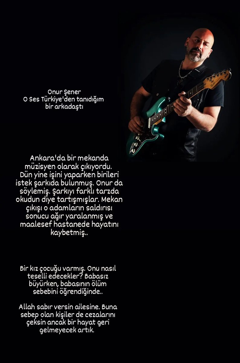 Hangi ceza geri getirecek onu? Allah rahmet eylesin. #Onursener