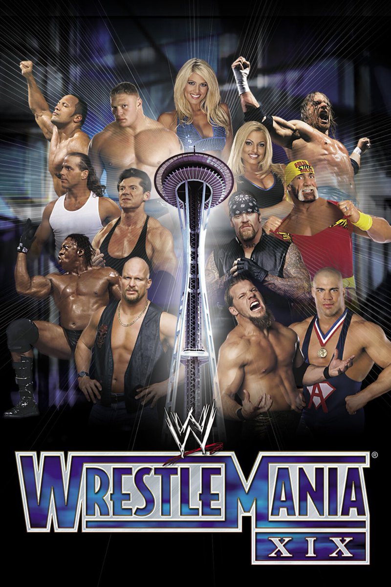 ShoneCold's tweet photo. #WrestleMania 1️⃣9️⃣ 

My #RoadToWrestleMania continues with #WM19 

@RealKurtAngle vs @BrockLesnar for the #WWE Title 

@BookerT5x challenges @TripleH for the World Title 

And @steveaustinBSR and @TheRock finish their epic trilogy of Mania matches https://t.co/XnmlnwiXvo