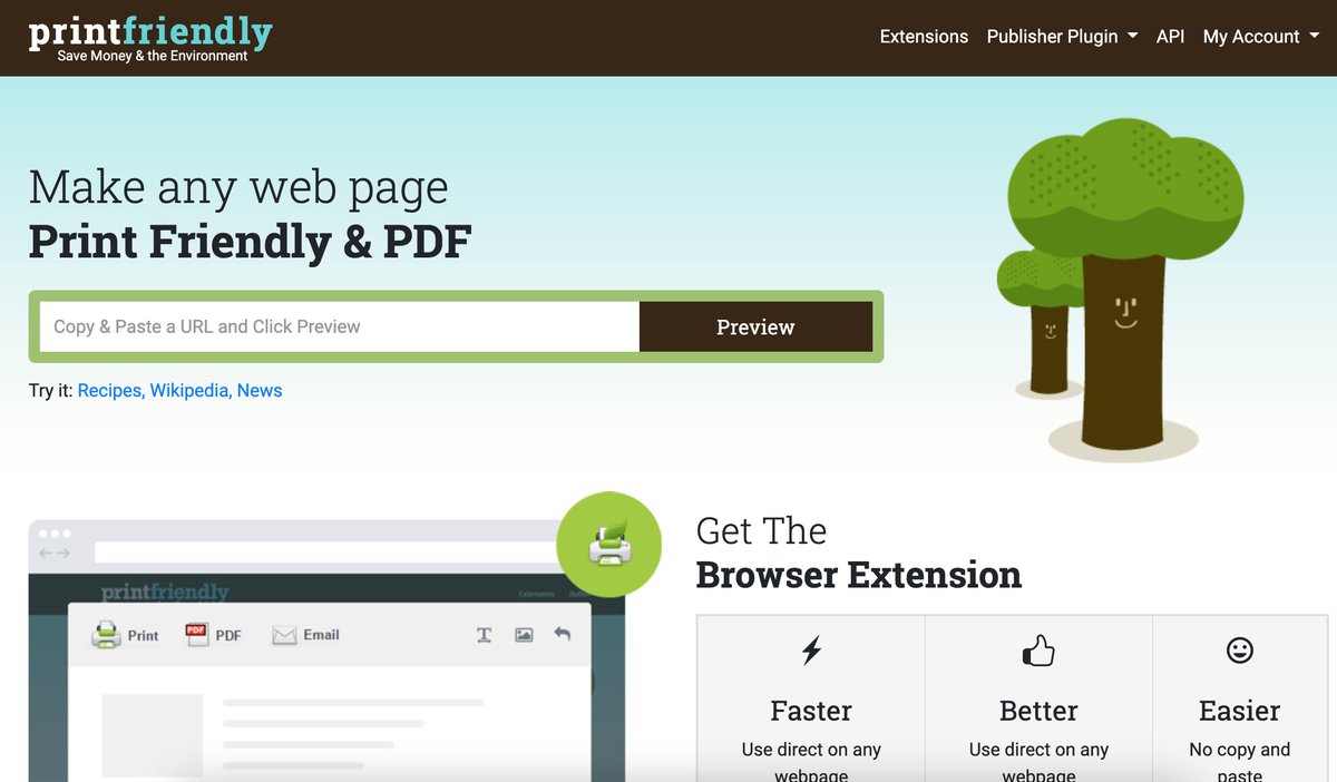 stepanhlinka's tweet image. 2. PrintFriendly

Make any web page print-friendly!

It automatically removes ads, navigation, and junk before your print. 

printfriendly.com