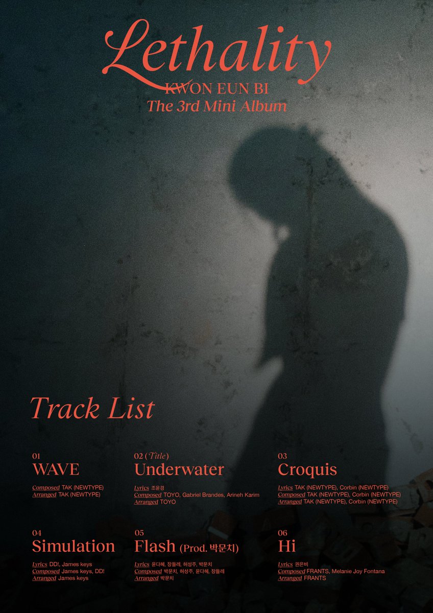 KWON EUN BI 3rd Mini Album
[Lethality] TRACKLIST
2022.10.12 6PM (KST)

권은비 [Lethality] 타이틀곡
Underwater 작업하였습니다 :)

co-work with @gabrielbrandes
@arinehkarimi for the title track Underwater💧

#권은비 #KWONEUNBI #Lethality