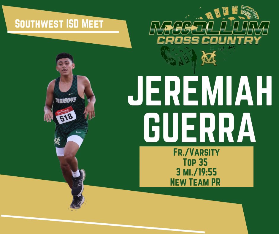 Our Cowboy Cross Country team did an great job at Saturday’s Southwest ISD meet. Top performances goes to Freshmen Aaliyah Mancha and Jeremiah Guerra with new team PRs. The team fielded a full varsity boys and girls teams for the first time!