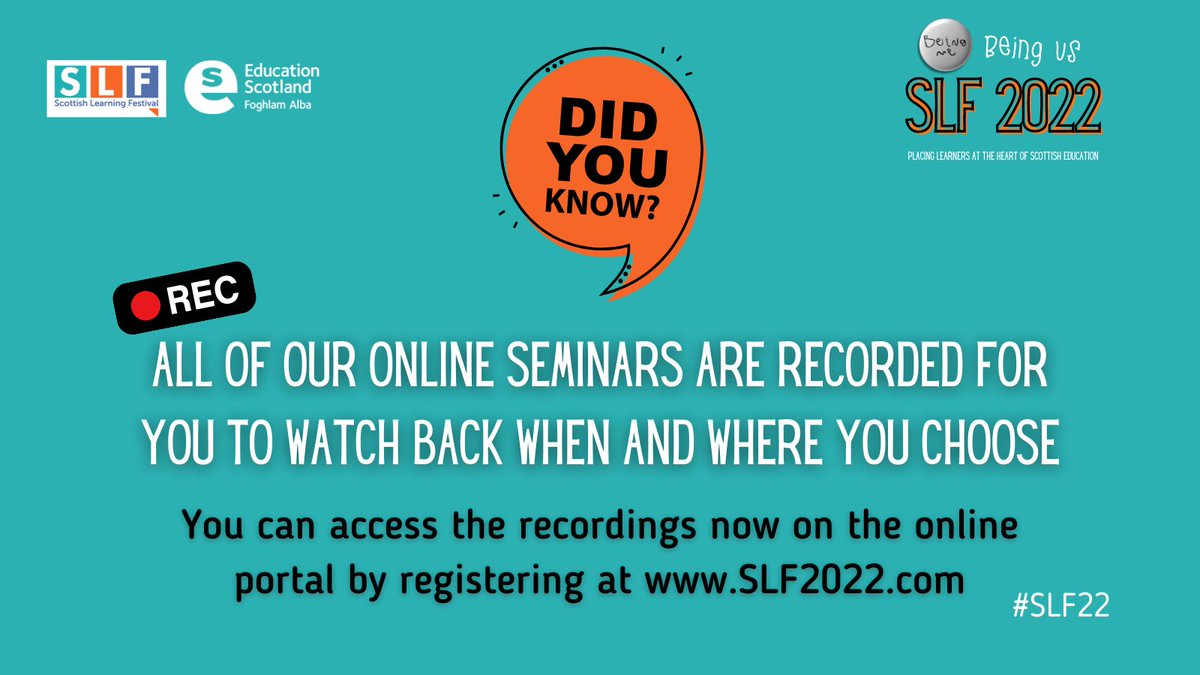 All #SLF22 online sessions were recorded &amp; are now ready to watch again. To access the videos, log in to the SLF online environment, go to the main stage, and everything is there. If you haven't registered yet, you can still do that here: slf2022.com/registration/
