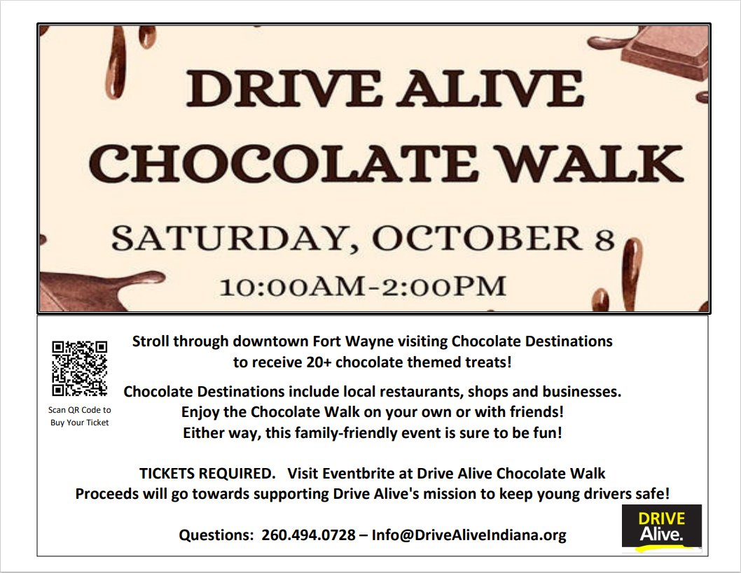 HiltonFtWayne's tweet photo. We are excited to announce that our Features Bar &amp; Restaurant will be participating in this event!  We look forward to seeing many of you as you participate in the very first Drive Alive Chocolate Walk.
#DTFW #Chocolatewalk #FortWayne #DriveAlive https://t.co/2cgKN9Qb25