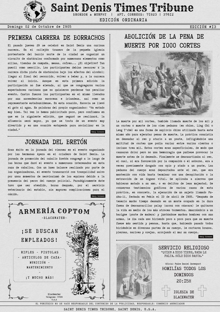 LaHermandadRP's tweet photo. ¡EXTRA EXTRA! ¡Nueva publicación del Saint Denis Times! 

¿A qué esperas para conocer todo esto IC? ¡Atentos a los futuros formularios de Octubre! https://t.co/Xq1q3MSM2H