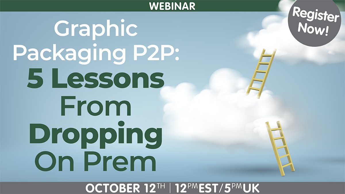 Join me next week for a look at 5 Lessons from Dropping On Prem - the #GraphicPackaging story bit.ly/3CtkISm