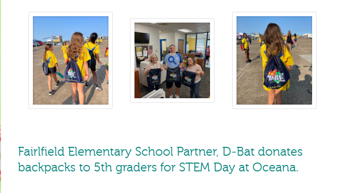LGrossVB's tweet photo. Thank you, again, @DBATVaBeach for providing backpacks for our 5th graders! They wore them proudly at our STEM Day at Oceana! https://t.co/I744Y0civy