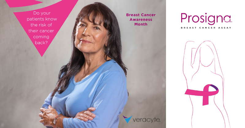 Veracyte's tweet photo. During #BreastCancerAwarenessMonth, Veracyte is releasing new educational tools dedicated to #BreastCancer patients. We are committed to help you better inform your patients about the Prosigna Breast Cancer Assay.