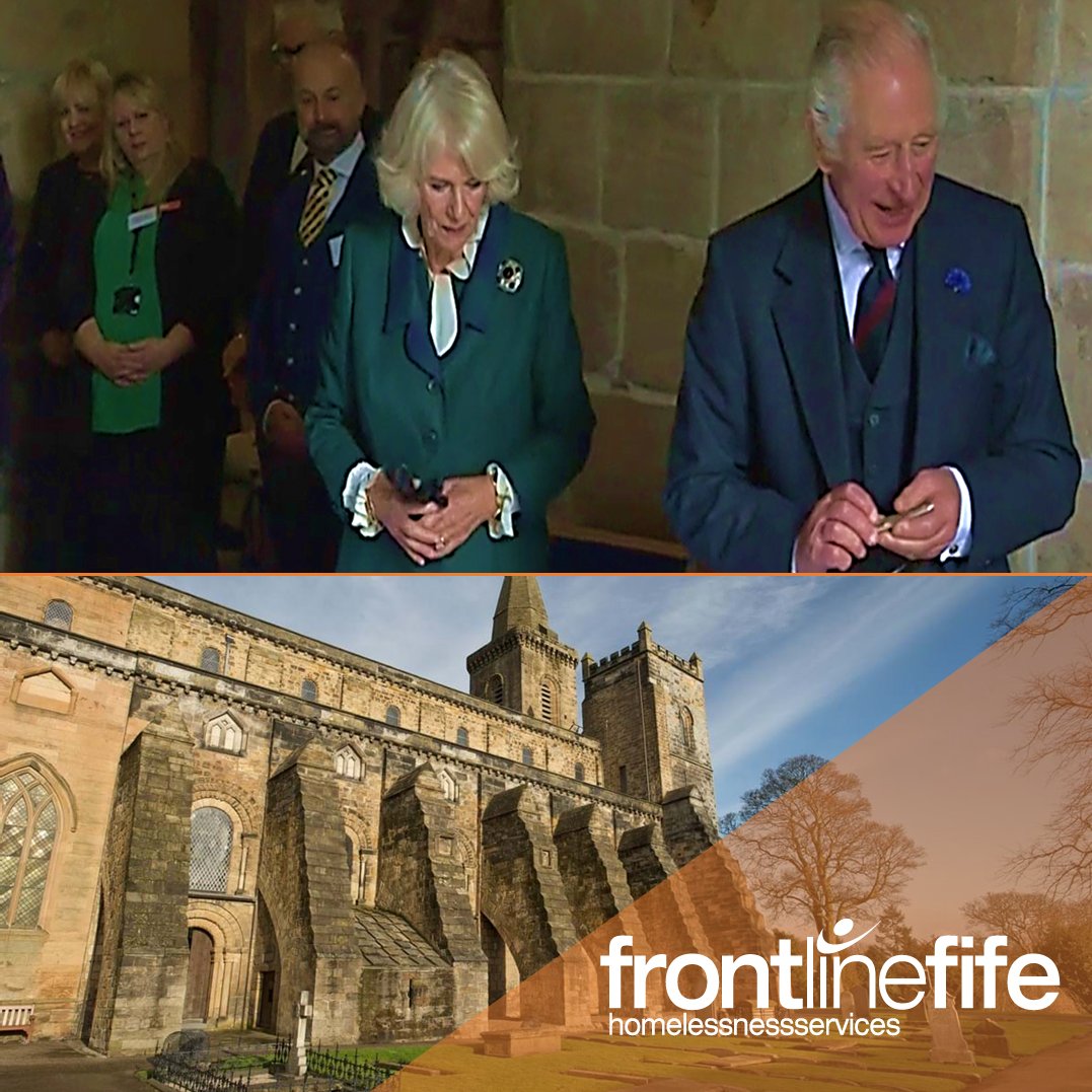 Honoured to have been part of the reception at Dunfermline Abbey for King Charles and the Queen Consort’s visit today. 
We welcomed the opportunity to talk about our work with people across Fife and our involvement with Dunfermline's Poverty Action Group.