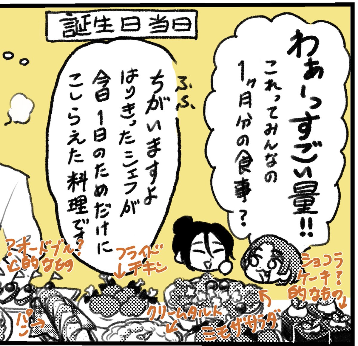料理はりきって描いたから見てください!!🙇‍♂️🙇‍♂️🙇‍♂️ 