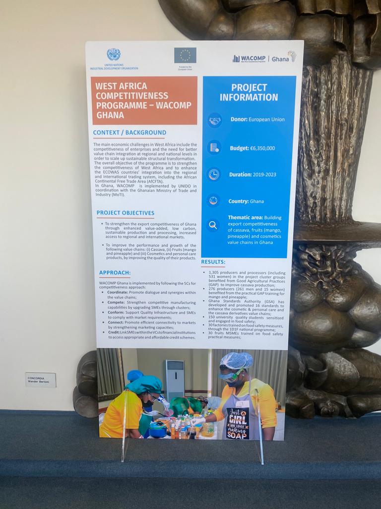 WACOMPGhana's tweet photo. #WACOMP🇬🇭 is at the @UNIDO  #VFSF2022, along with other national components of #EU @WACOMP_ECOWAS to showcase all the results achieved on #foodsafety in #Ghana #ECOWAS
This year’s forum is on “Data-Driven Innovation in Food Safety”👉https://t.co/dh4Fe7kXbd
#progressbyinnovation https://t.co/Tsoe5qL8hp