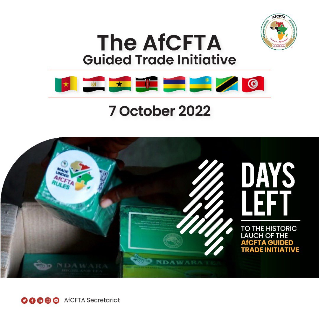 The AfCFTA Secretariat is facilitating a historic event for Africa - the Guided Trade Initiative. This initiative will showcase the journey that African products must undergo in this new trade regime and highlight the work of companies making this happen.
#GuidedTrade #AfCFTA