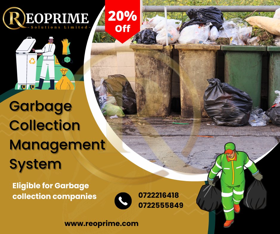 ReoprimeLtd's tweet photo. Garbage Collection Management System eligible for all Garbage Collection Companies going for 20% Off
#theDP #SUDI #illuminati #uasingishu #alai #duncankhaemba #presidentwilliamRuto #Mainaandkingangi #NTSA #ndindinyoro https://t.co/ycyObIUc2r