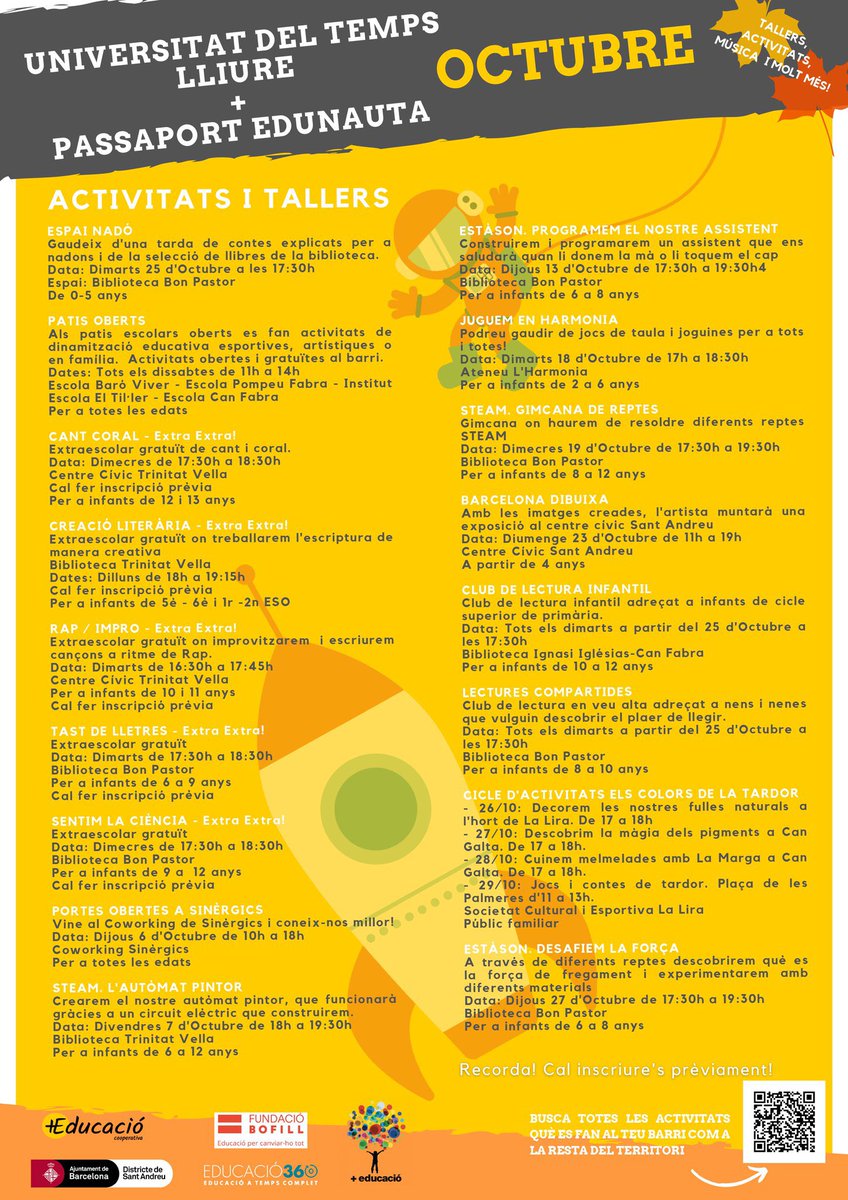 EscMaquinista's tweet photo. Ja ha arribat el cartell d’octubre de la #UTLL i el #PassaportEdunauta @MesEducacioSA @mesEduCoop https://t.co/3FSAZVTvbu