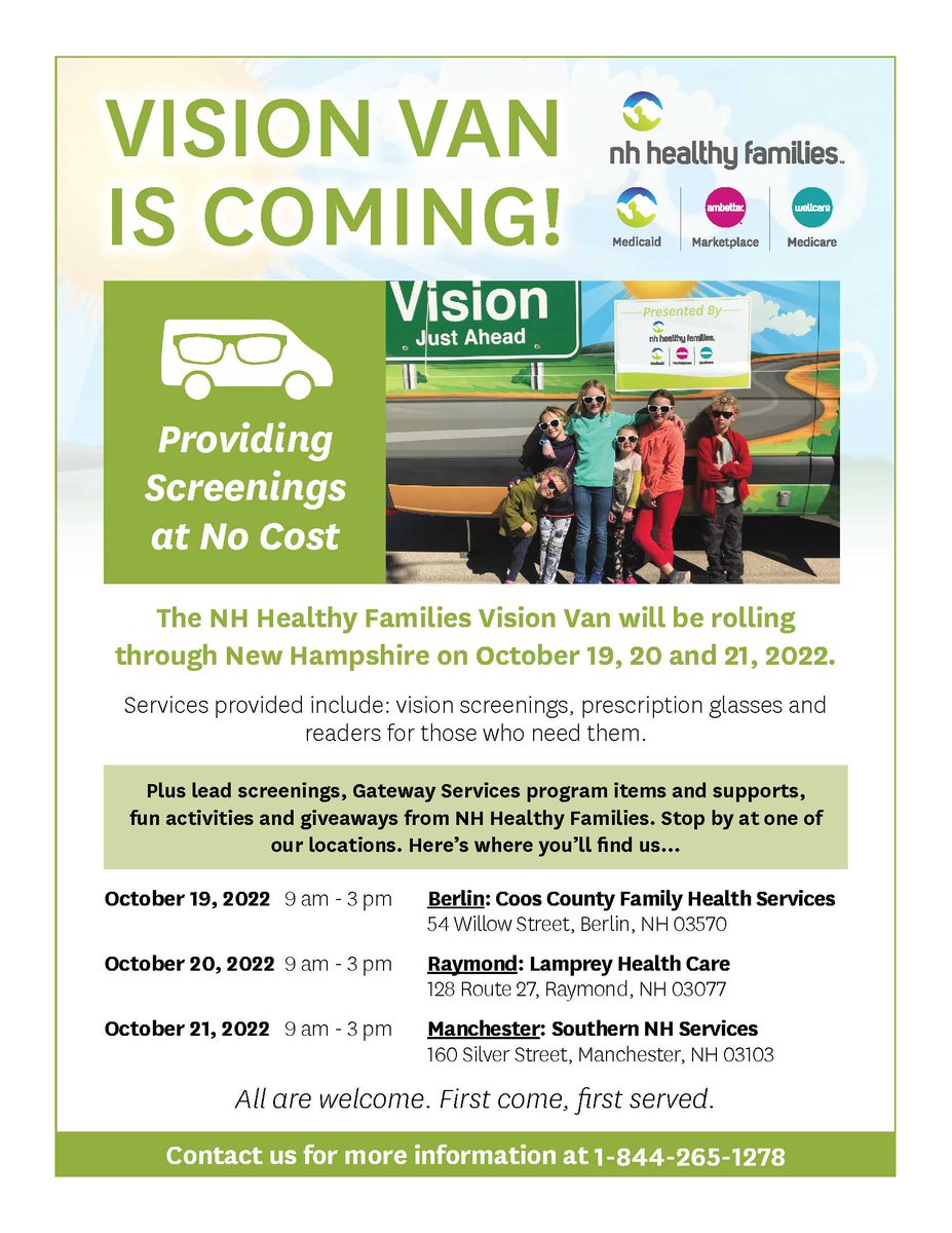 CCFHS_ORG's tweet photo. Save the Date: Vision Van is Coming to Berlin on Wednesday, October 19th from 9am-3pm https://t.co/2smft3KUGh