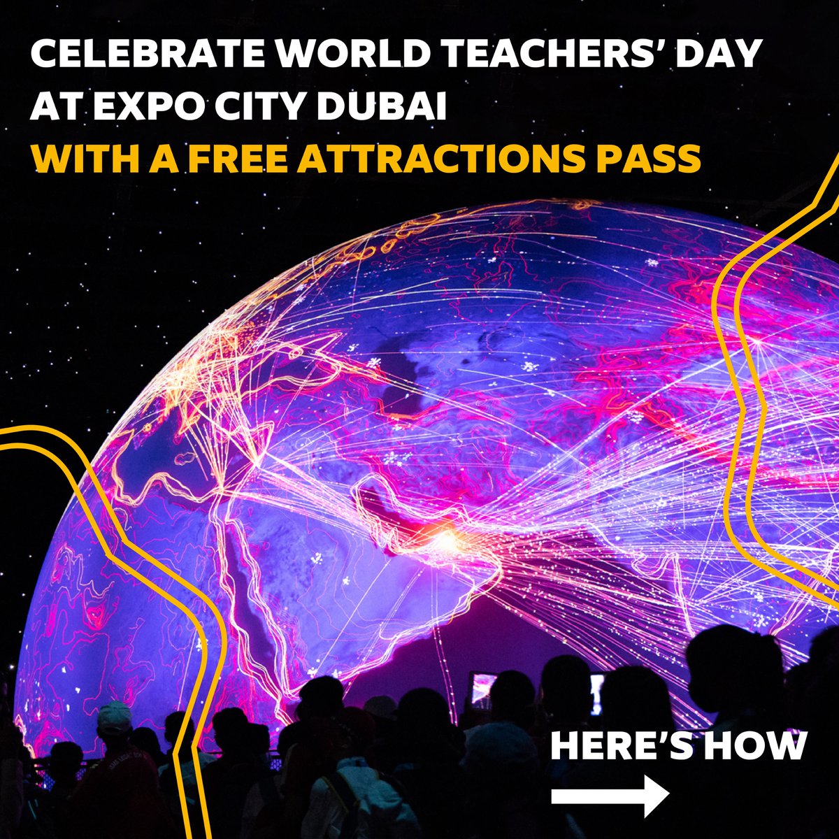 exposchoolprgrm's tweet photo. We’re celebrating World Teachers' Day at Expo City Dubai between Oct 5 and Oct 8. If you’re a school teacher or teaching assistant, claim your free Attractions Pass and discover our key attractions: Terra, Alif, Vision and Women’s Pavilions. T&amp;Cs apply

#exposchoolprogramme https://t.co/Uf8xuSbABF