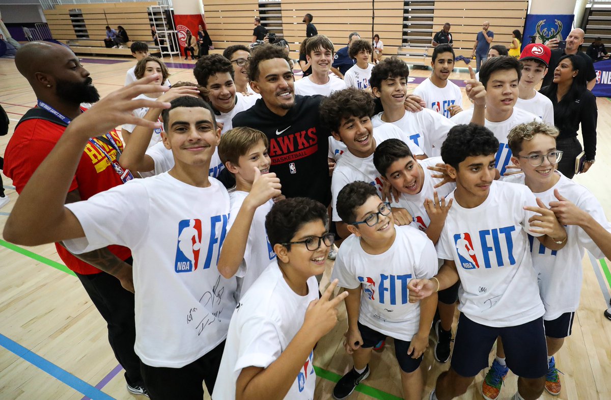 nbacares's tweet photo. As part of #NBAAbuDhabiGames, the @ATLHawks hosted basketball clinics for boys & girls from the first @jrnba Abu Dhabi League & @SpecialOlympics, as well as an #NBAFIT clinic focused on the importance of living a healthy & active lifestyle. π https://t.co/a1VdKPElml