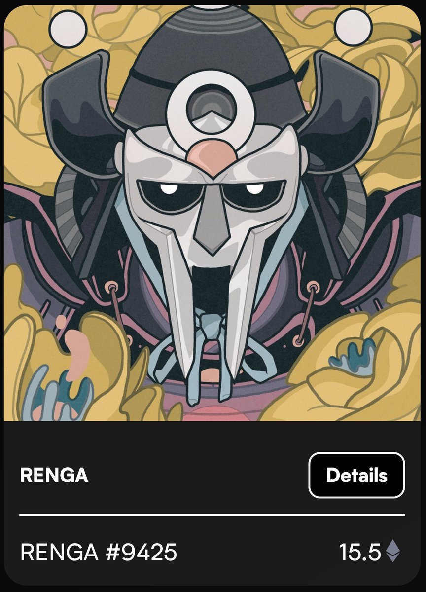 ' <a href="/RENGA_inc/">RENGA</a> #9425 just sold for 15.5 ETH!!!

The story continues 🫡