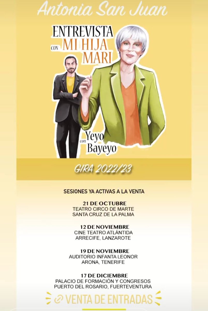 Próximas fechas disponibles del nuevo espectáculo "Entrevista con mi hija Mari" con <a href="/asanact/">Antonia San Juan</a> y Yeyo Bayeyo 🎭