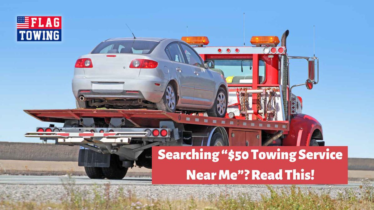 FlagTowing's tweet photo. Wondering how much to pay for a simple #tow? What’s the average #towing cost? What factors affect the towing costs? Can I get a $50 #towingservice near me? Read on at: https://t.co/cxIISf9D0D https://t.co/kbWPTs4a3h