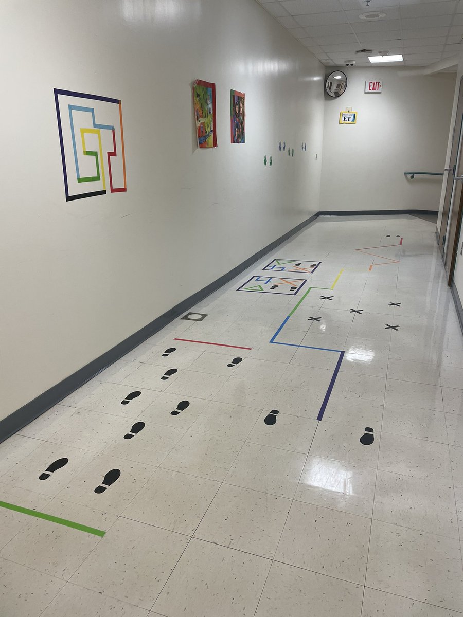 FCPSAdaptedPE's tweet photo. Added a nice new movement space at OMS right down the hall from L4L! Students & staff were excited to jump right into the activities! Who needs movement break ideas in FCPS?! Let us know & we can help you design a space! #movementhallway #movementspace #middleschool #fcpspe https://t.co/MH6mFyQthW
