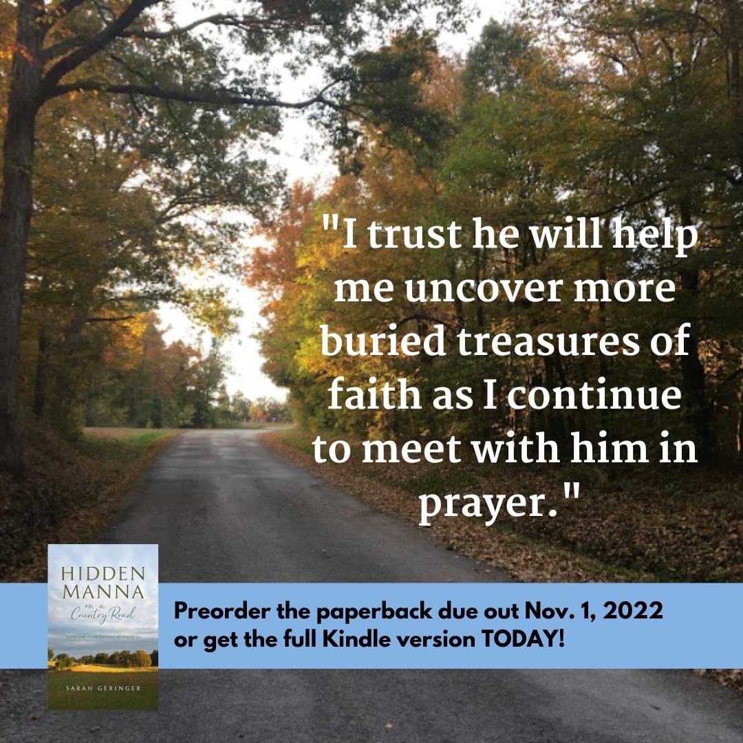 shaenlayle's tweet photo. I'm so excited to be on the launch team for an amazing Missouri #writerfriend, @SarahGeringer!
Her newest devotional book, #hiddenmannaonacountryroad is available now in Kindle format, and the paperback releases on Nov. 1. Read more here: https://t.co/6RWmYPgVYF https://t.co/C2BaQO1yr7