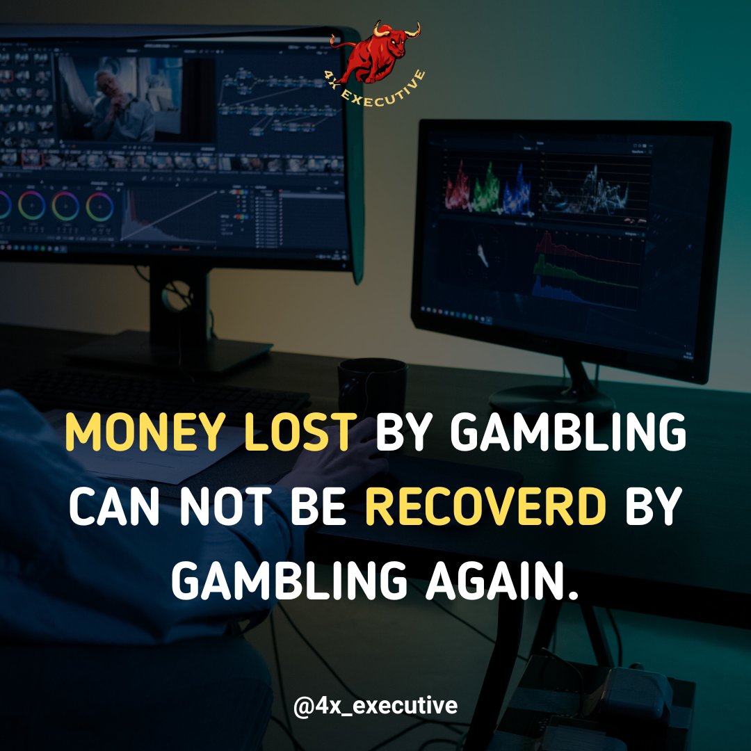 4x_executive's tweet photo. MONEY LOST BY GAMBLING
CAN NOT BE RECOVERD BY
GAMBLING AGAIN.

#forextips #lifestyle #lifetips #forex #cashflow #keepgoing #hardworkpaysoffs #workhard #worksmarter #dream #dreamlife #future #moneymindset #entrepreneurlife #entrepreneur #hustlers #businessplan #success #ownboss https://t.co/KE384WJHAK