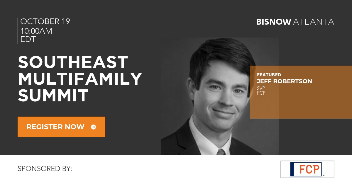 FCP® SVP–Asset Management Jeff Robertson will take part in the upcoming <a href="/Bisnow/">Bisnow</a> SE #Multifamily Summit on 10/19/22 in Atlanta. Robertson will participate on the Southeast Investment and Finance Landscape panel. bisnow.com/events/atlanta…