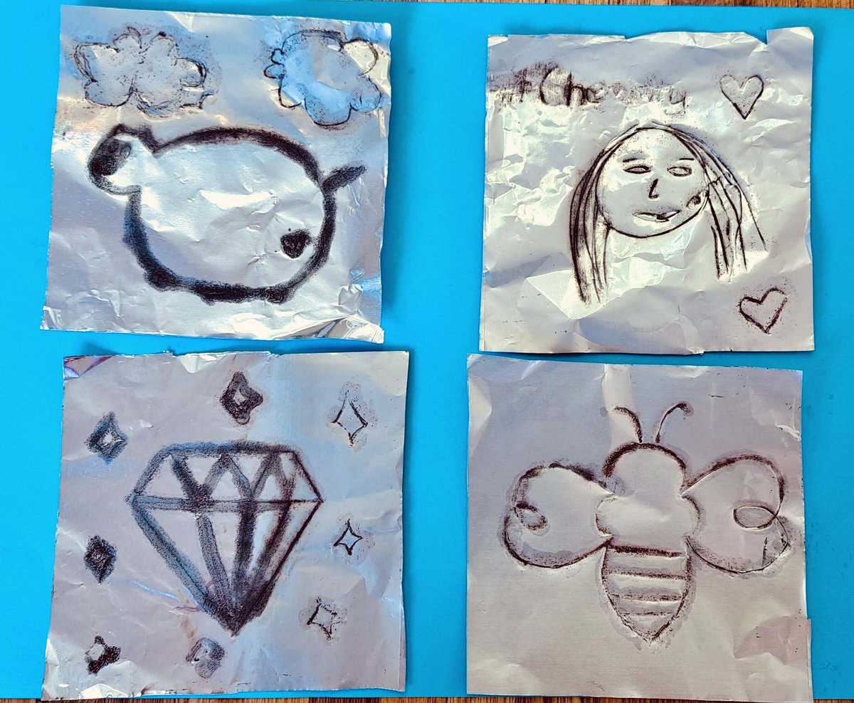 mrspotassium's tweet photo. The Art of Chemistry 🎨🧪
To round off their redox module, Ss etched their creations on aluminium foil with a toothpick, painted them with CuCl2, and watched the reaction unfold. Such joy in the classroom! Thanks @aactconnect for this awesome idea 🙌🏽
#iteachchem #chemed https://t.co/bQEb9XQmH3