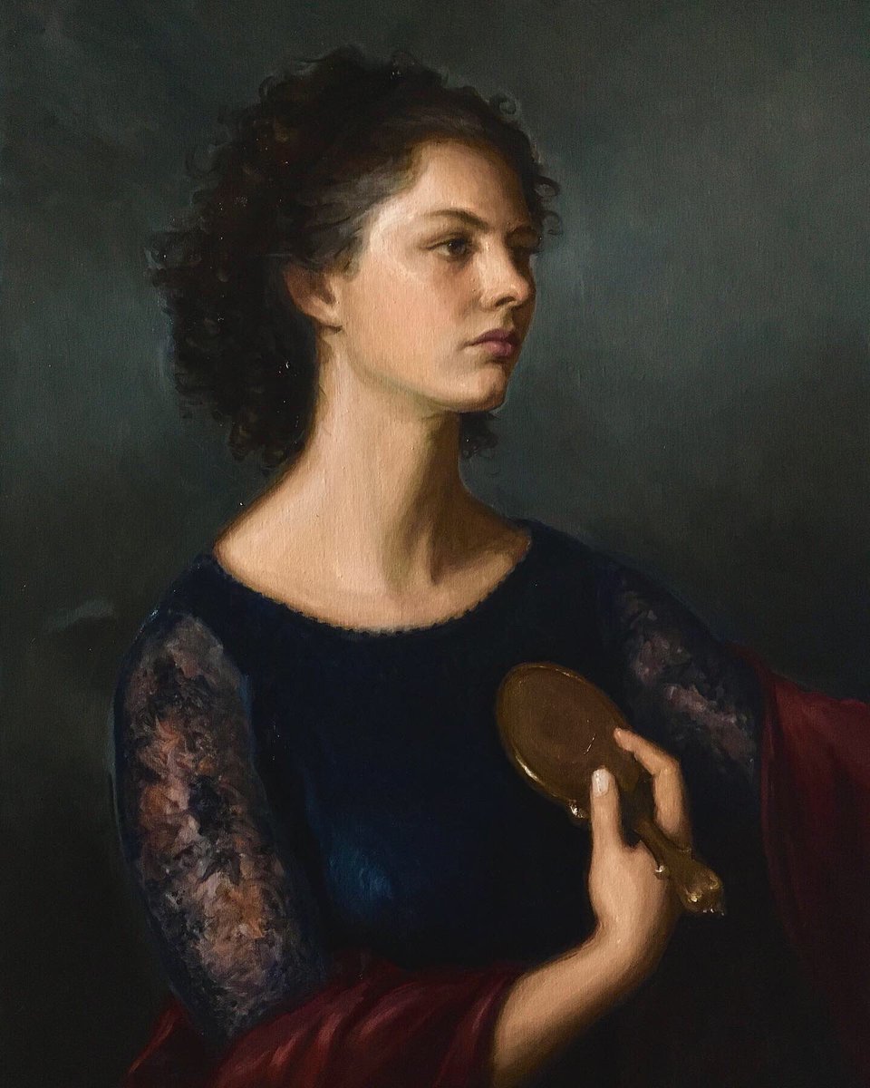 A image of my painting “Swan.” #oilpainting #portraitart #contemporaryart #SwanQueen