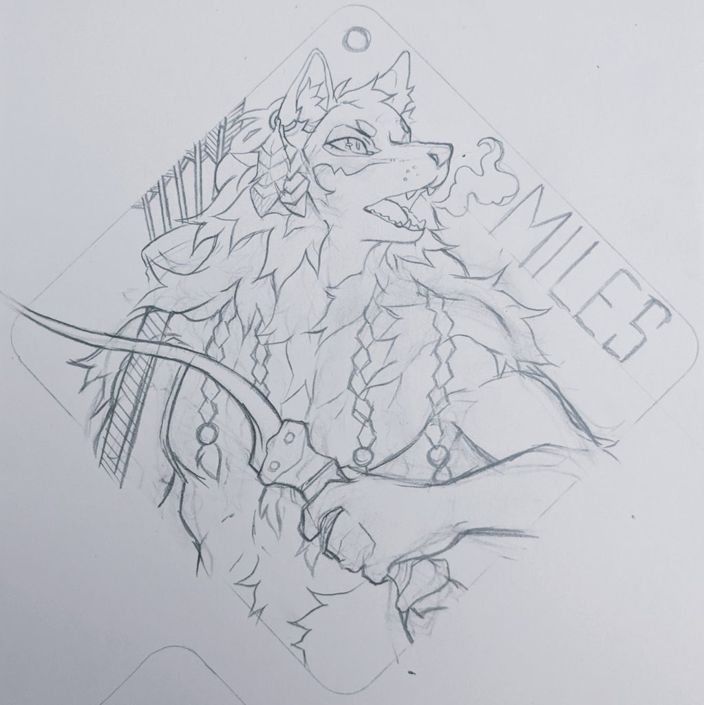 KaoruFox's tweet photo. A much more tidier rendition of my latest WIP for @MilesWolf of their handsome boy. 

I'm eager to start the colouring phase this week but I need to get sanding some of my wooden squares as I have another of these to do for my 1st prize raffle winner uwu
#autumnvulpine https://t.co/DANJahadZn