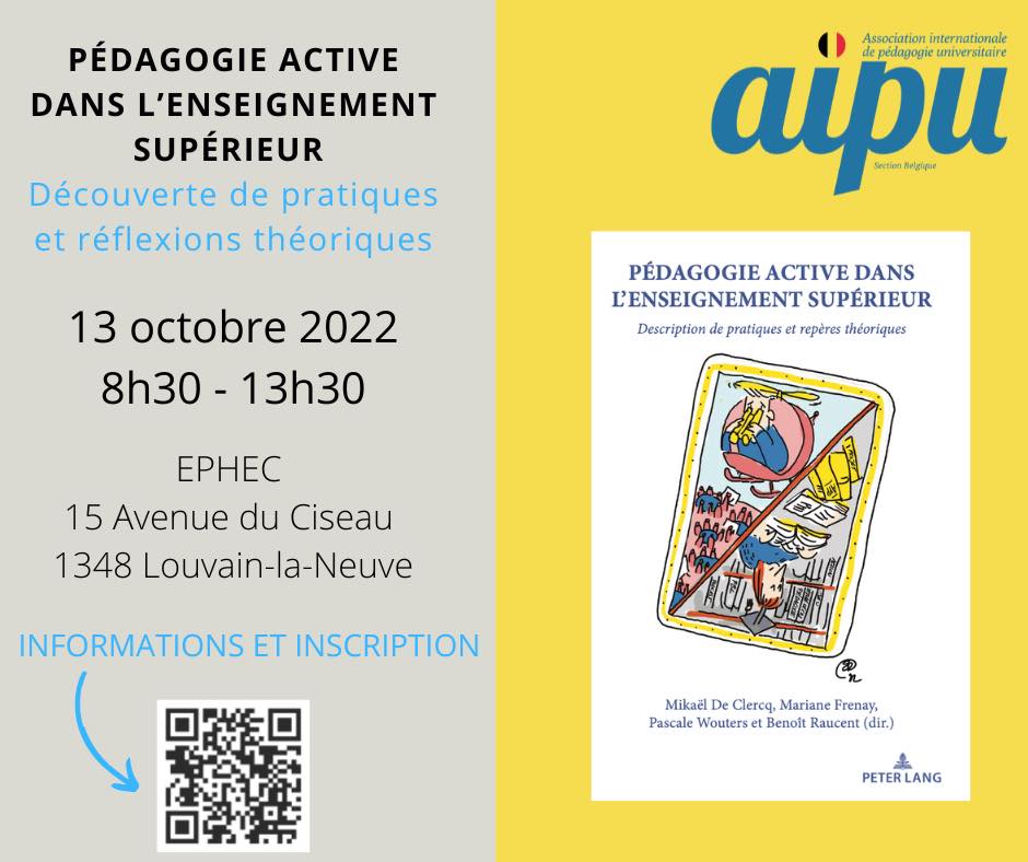 Florence Degavre et Mathilde Collin y présenteront le principe du théâtre théorique comme outil d'apprentissage qu'elles ont mis en place avec les étudiant·es de la Fopes !
Infos et inscription : bit.ly/3MgrnTr