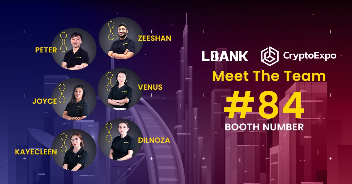 LBank_Exchange's tweet image. #LBank will be attending the #CryptoExpoDubai2022 taking place on October 5-6.

Meet our BD team!

➤Peter  Head of BD Dubai Office
➤Zeeshan Listing Manager
➤Venus Global Marketing Partner
➤Joyce Office Administrator
➤Dilnoza BD Listing Manager
➤ Kaye Office Administrative