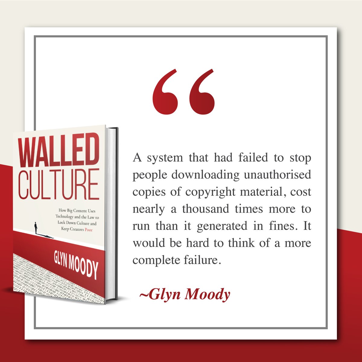 internetarchive's tweet photo. Author @glynmoody is committed to the idea that culture should be accessible to all. That's why his new book, WALLED CULTURE, is available as a free ebook for everyone, everywhere. Get yours here: https://t.co/ML93IoW3Z7  📕 #WalledCulture https://t.co/smcSa5BrvY
