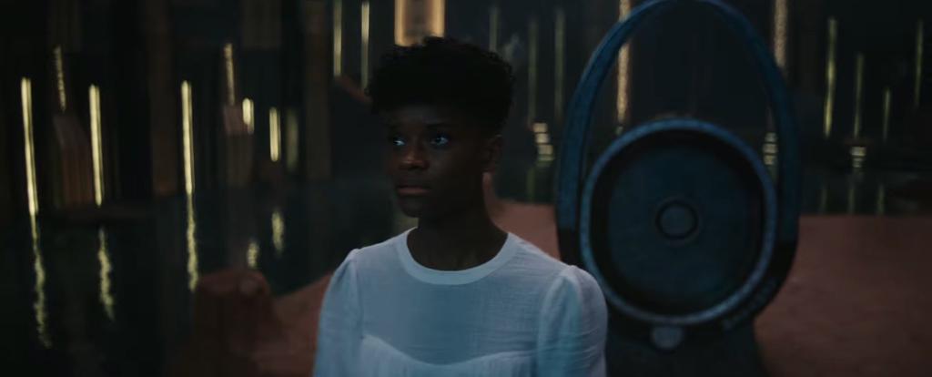nacaomarvell's tweet image. Letitia Wright como Shuri em #BlackPantherWakandaForever