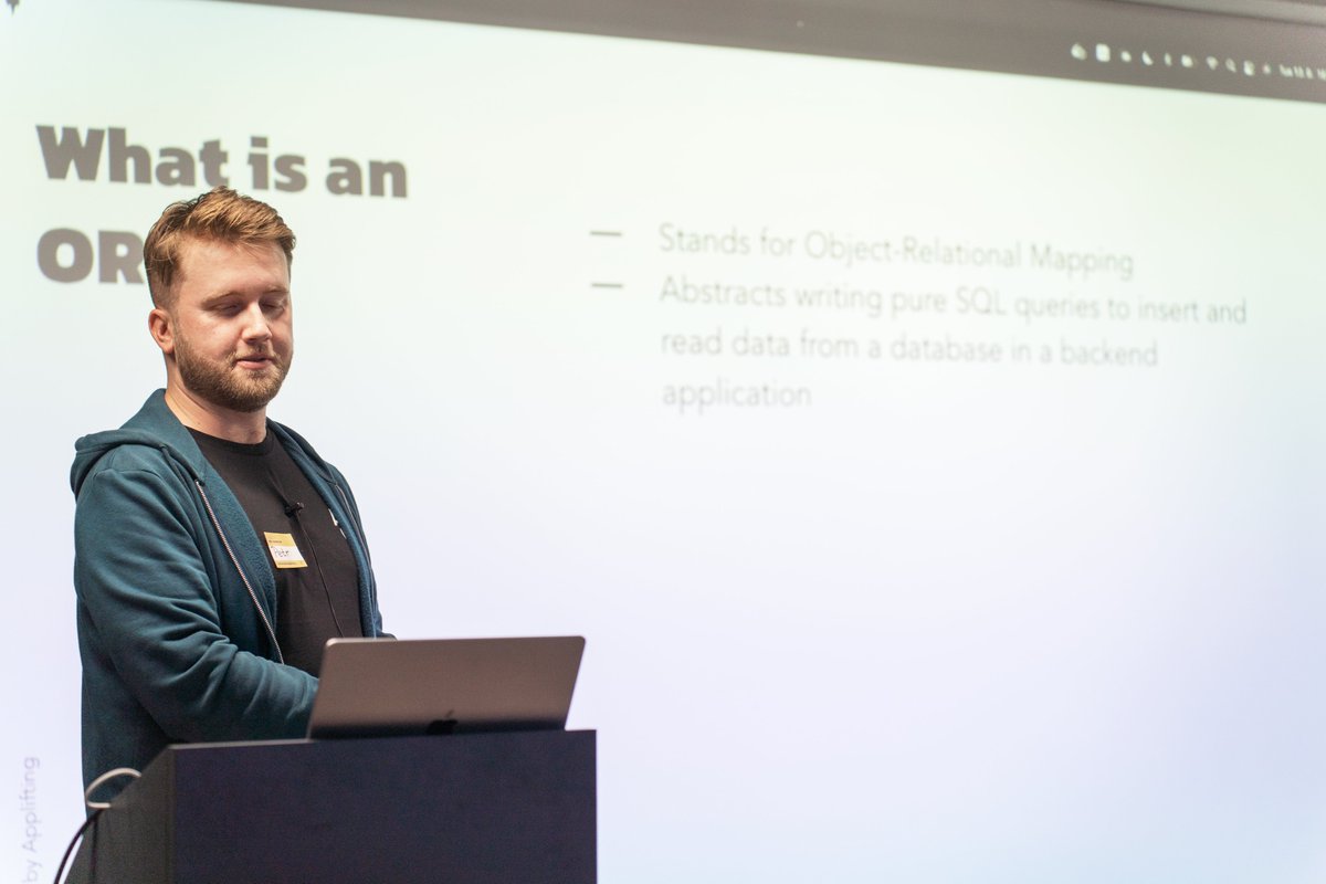 applifting_io's tweet photo. What was the Node.js #CrewTalk about? 👉 Petr Vnenk talked about the (dis)advantages of using Prisma. Prokop Simek from @DXHeroes presented what companies expect from #Nodejs developers, and Jan Vlnas from @superfaceai proved that API integration doesn't have to be a nightmare.👇 https://t.co/RfnF8UhE2D
