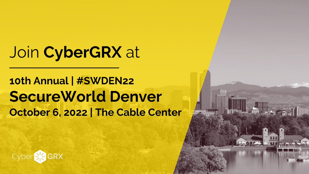 CyberGRX will be at SecureWorld Denver October 6th! 🗻 Stop by booth 340 and learn how we can shine a light on your third-party risk - don't forget to grab your copy of #TPCRM for Dummies while you're there! 
okt.to/FXv0gA
#SWDEN22 #CyberSecurity