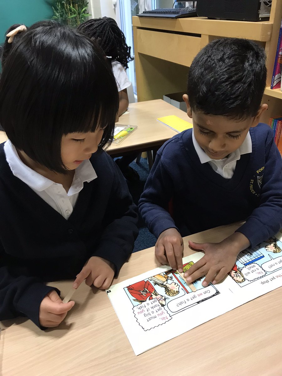 StPaulsBolton's tweet photo. Perfect partner practice this morning in our pink group lesson.🐸@RuthMiskinEdu #readwriteinc #reading #partnerpractice #tabthecat https://t.co/l9VjpsWexW