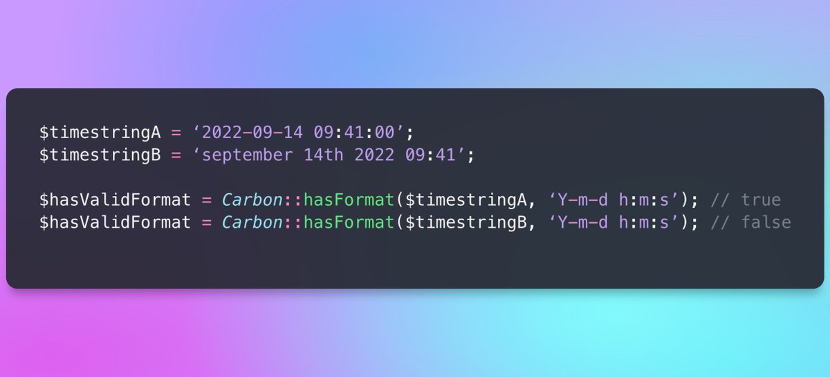 laravel_updates's tweet photo. ⏲️ Tips about Carbon
#Laravel #Carbon #LaravelTips #LaravelTricks #CarbonTips #PHP #LaravelPHP https://t.co/hg3NfF4yHn