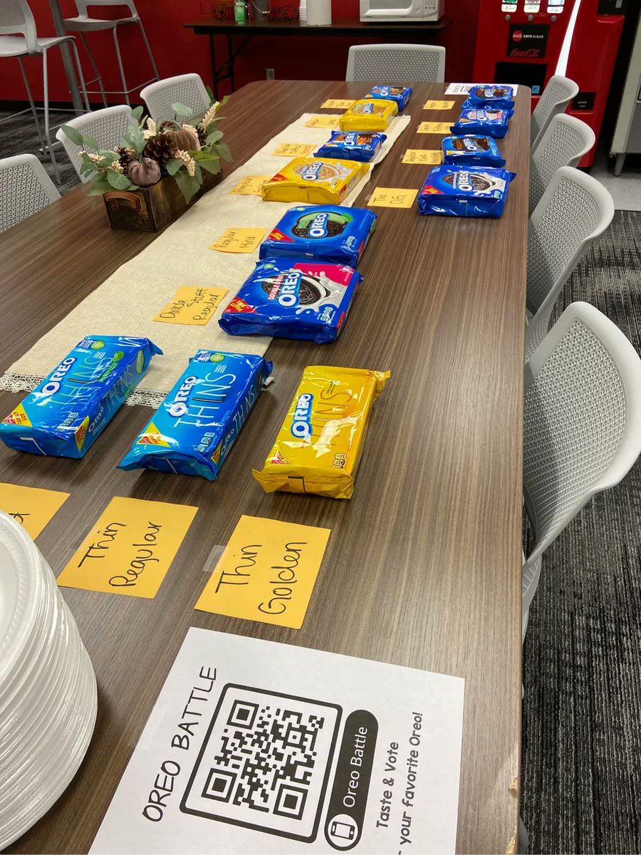 GJHRangers's tweet photo. To kick off October we are hosting the GREAT Oreo battle! Which flavor will win? Are you team regular, double stuf, or thin?
#RangerFun #RangerPride https://t.co/4JOk6Kndj0