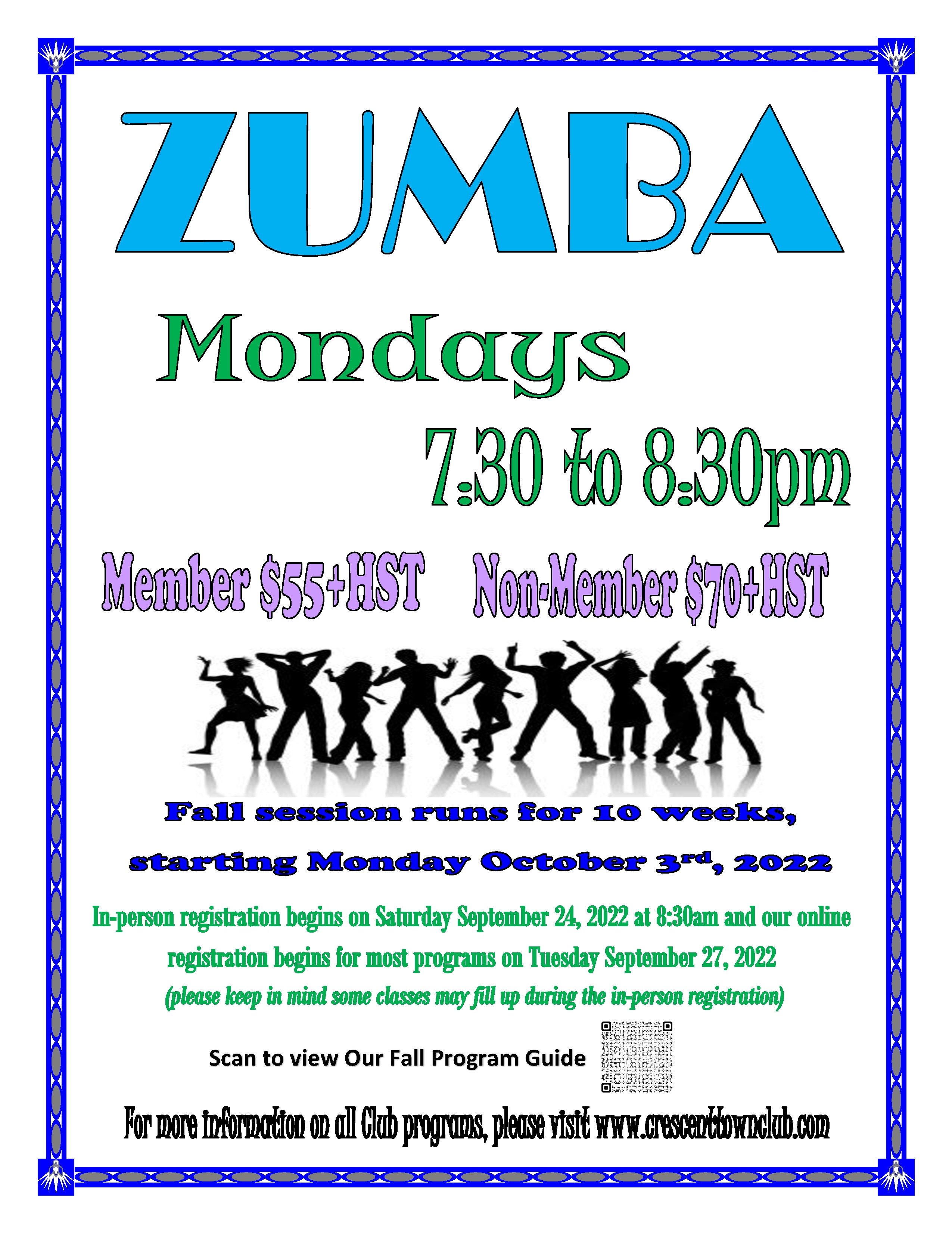 Crescent Town Club on Twitter "Our Zumba class starts TONIGHT (Mon Oct
