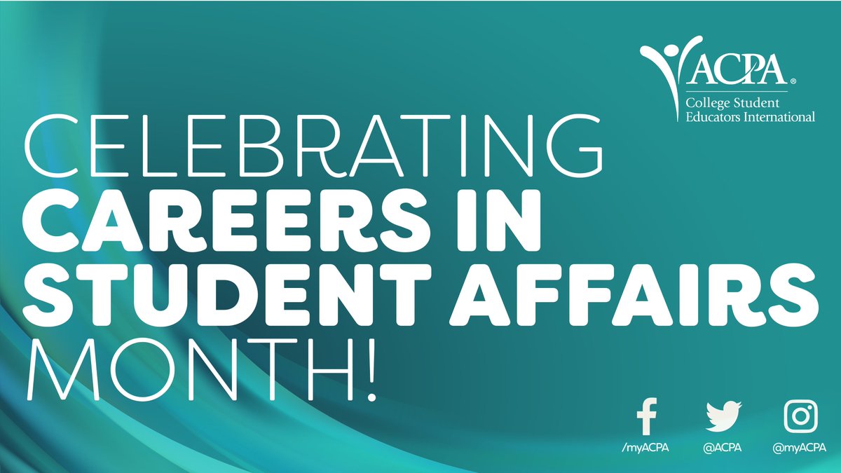 ACPA's tweet photo. Happy Careers in Student Affairs Month! ACPA is excited to share and celebrate what it means to be a student affairs professional all month long through discounts, professional development & opportunities to show your #SApro pride! #CSAM22 https://t.co/YzrPGkvJh6 https://t.co/tthlaJG31A